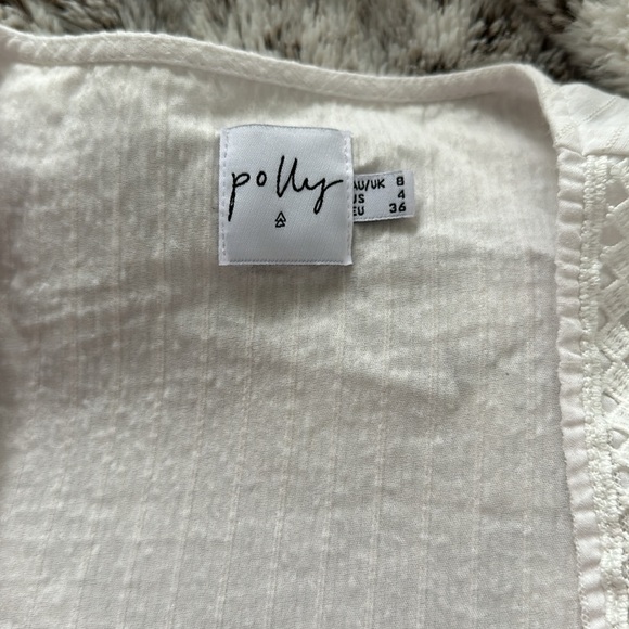 White Front Tie Long Sleeve Top - Picture 3 of 6